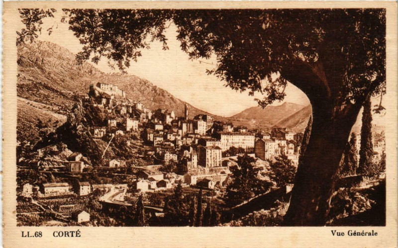 Carte postale ancienne Corse Corte - Vue générale à Corte