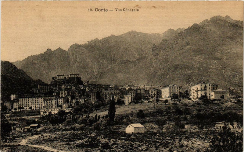 Carte postale ancienne Corse Corte - Vue générale à Corte