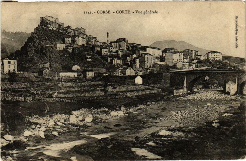 Carte postale ancienne Corse Corte - Vue générale à Corte