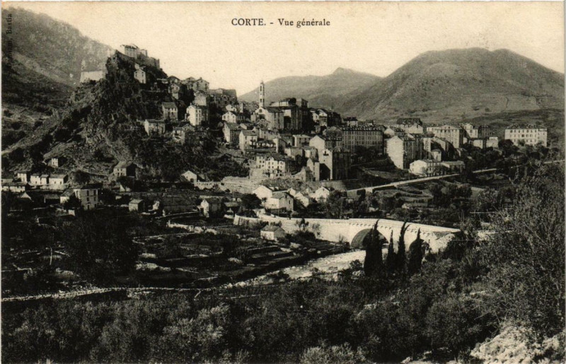 Carte postale ancienne Corse Corte - Vue générale à Corte