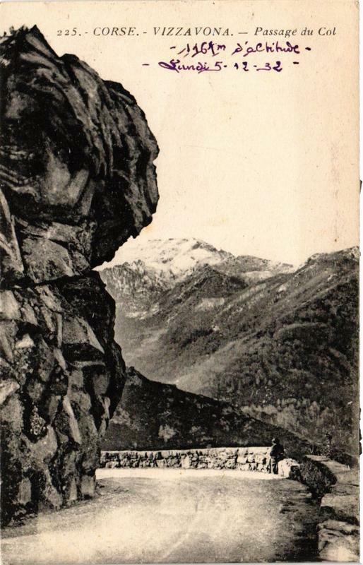 Carte postale ancienne Corse Vizzavona - Passage du Col