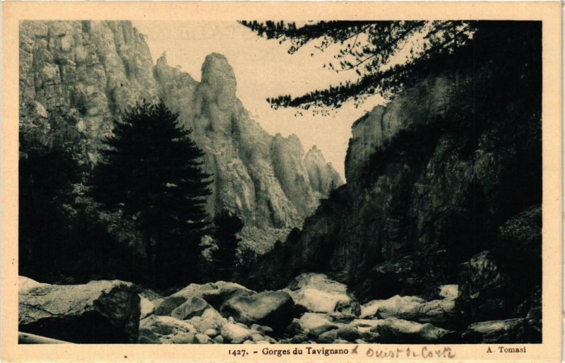 Carte postale ancienne Corse Gorges du Tavignano