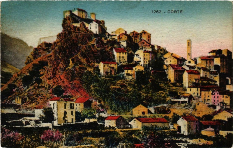 Carte postale ancienne Corse Corte à Corte
