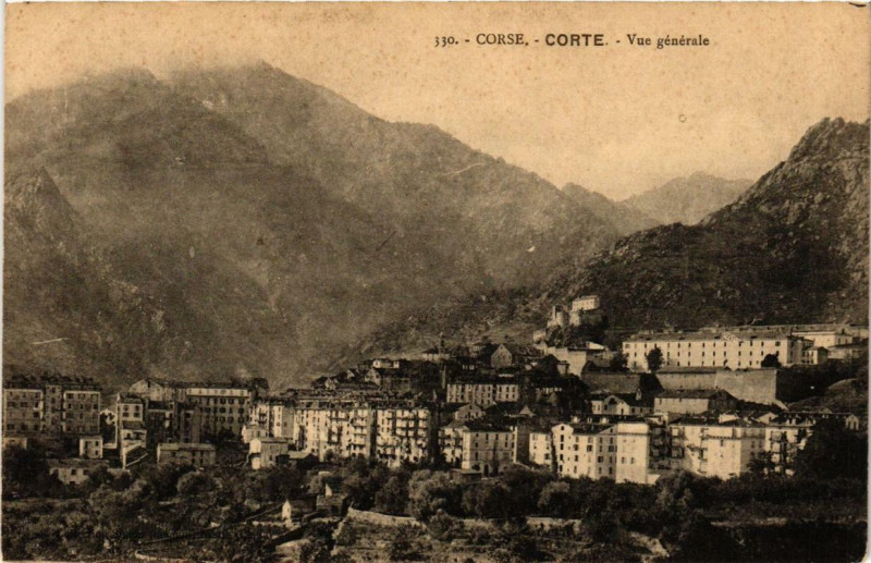 Carte postale ancienne Corse Corte - Vue générale à Corte
