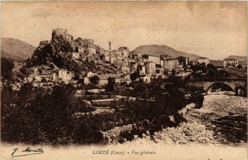 Carte postale ancienne Corse Corte - Vue générale à Corte