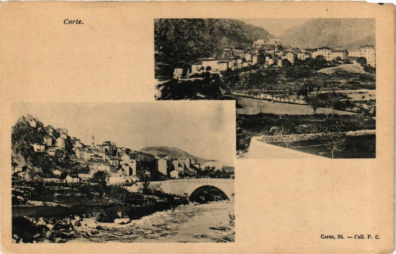 Carte postale ancienne Corse Corte - Souvenir à Corte