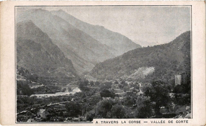 Carte postale ancienne Corse A Travers la Corse-Vallée de Corte à Corte