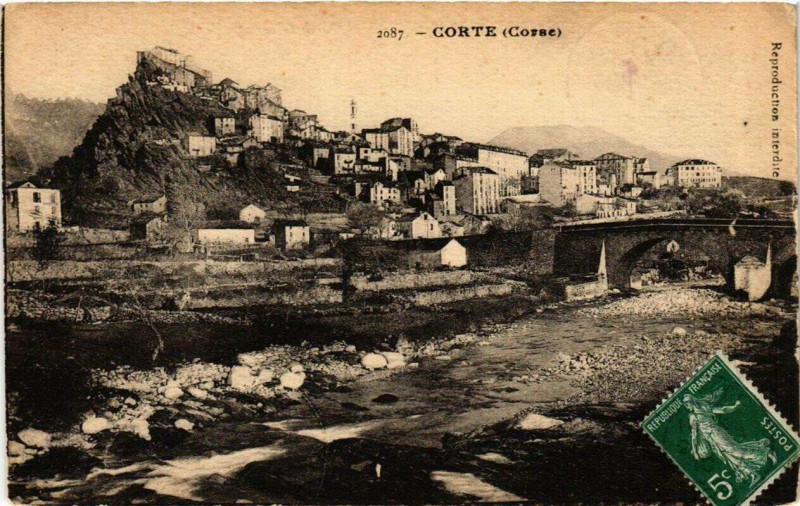 Carte postale ancienne Corse Corte à Corte