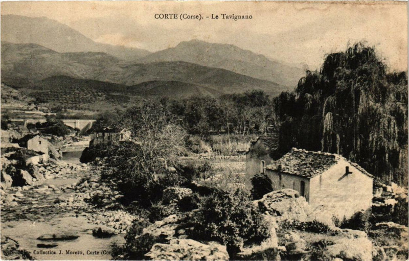 Carte postale ancienne Corse Corte - Le Tavignano à Corte