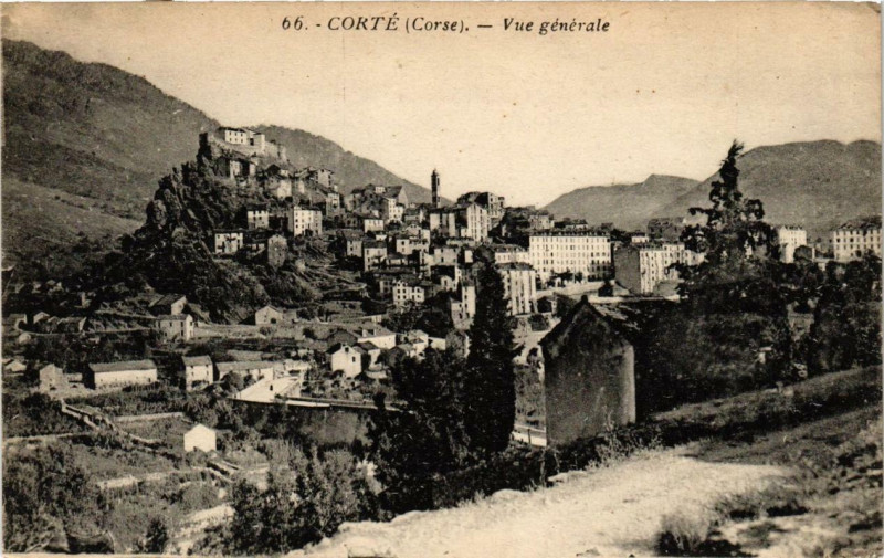 Carte postale ancienne Corse Corte - Vue générale à Corte