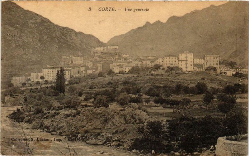 Carte postale ancienne Corse Corte - Vue générale à Corte
