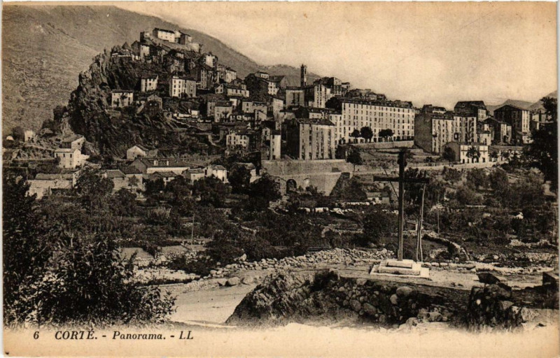 Carte postale ancienne Corse Corte - Panorama à Corte