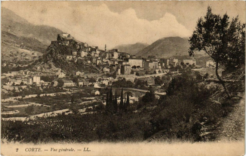 Carte postale ancienne Corse Corte - Vue générale à Corte