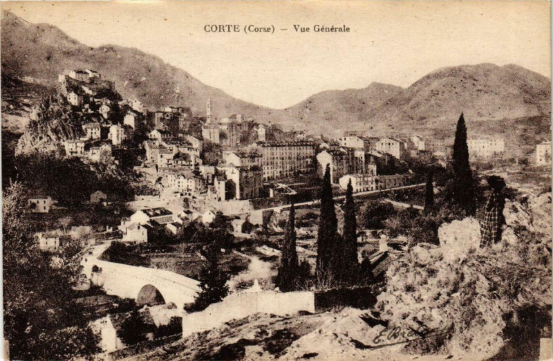 Carte postale ancienne Corse Corte - Vue générale à Corte