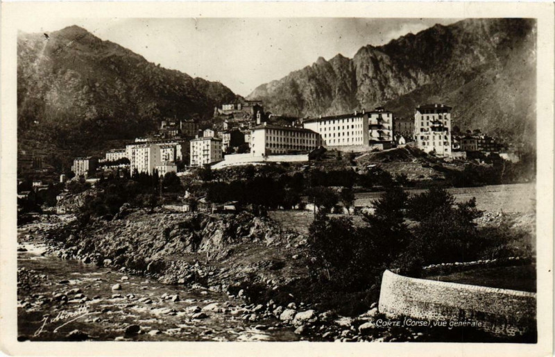 Carte postale ancienne Corse Corte - Vue générale à Corte