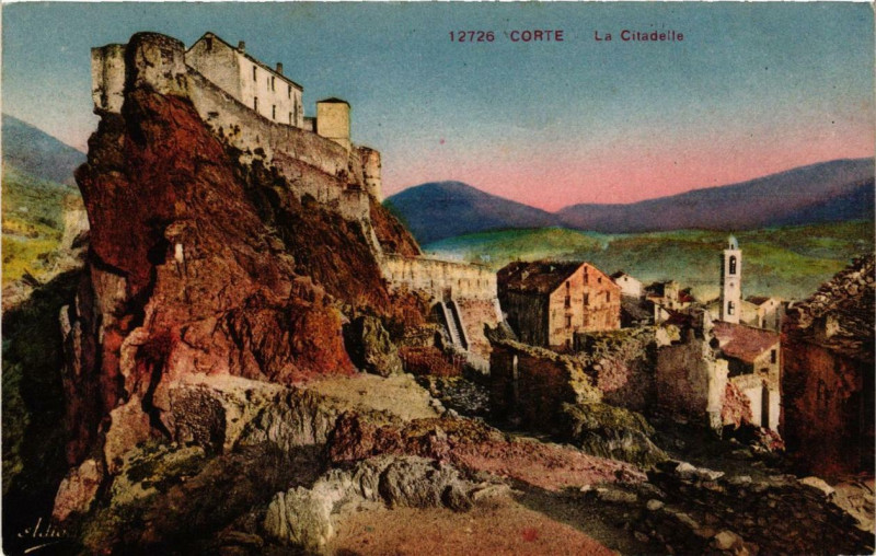 Carte postale ancienne Corse Corte - La Citadelle à Corte