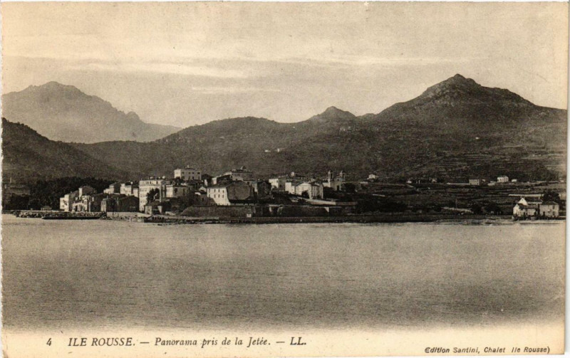Carte postale ancienne Corse - Ile-Rousse - Panorama pris de la Jetée