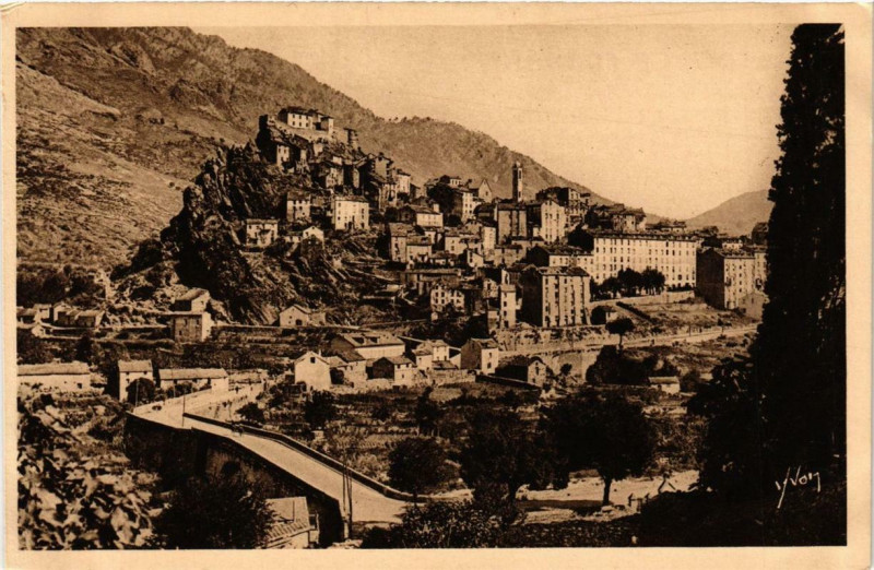 Carte postale ancienne Corse - Corte - Vue générale à Corte