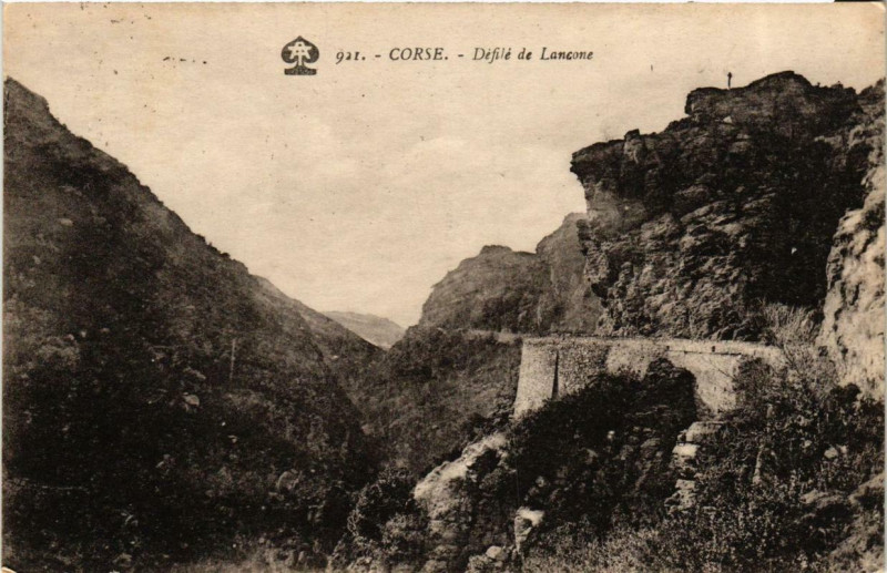 Carte postale ancienne Corse Défilé de Lancone