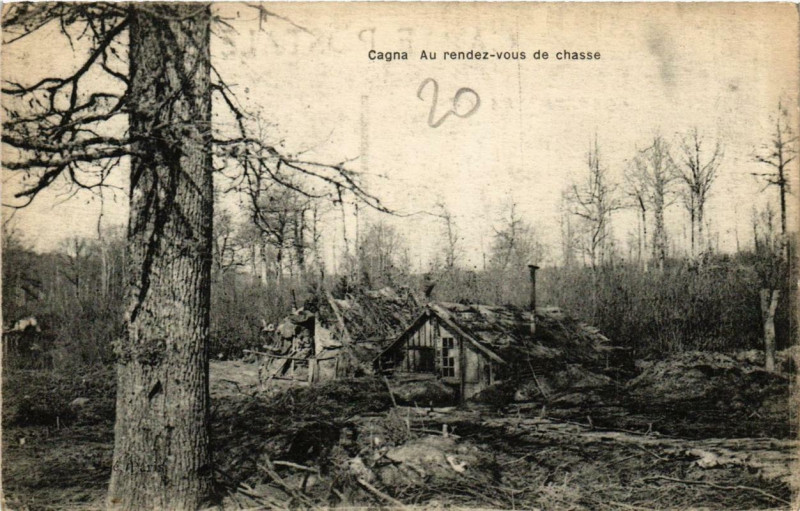 Carte postale ancienne Corse Cagna - Au rendez vous de chasse
