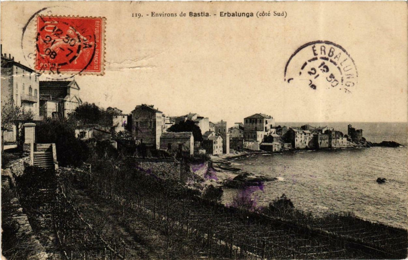 Carte postale ancienne Corse - Bastia. - Erbalunga à Bastia