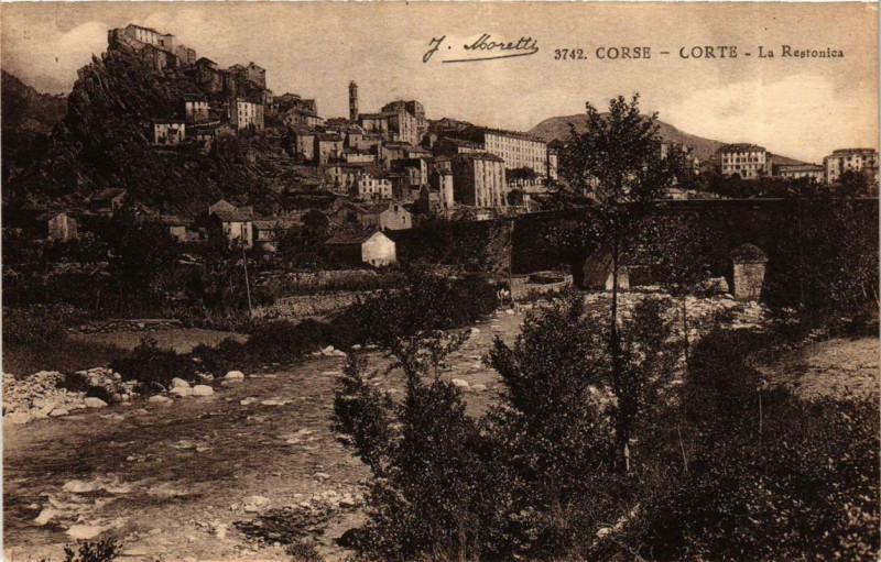 Carte postale ancienne Corse - Corte - La Restonica à Corte