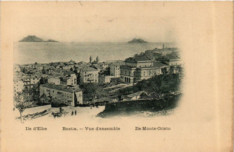 Carte postale ancienne Corse - Bastia - Vue d'ensemble Ile Monte Cristo à Bastia