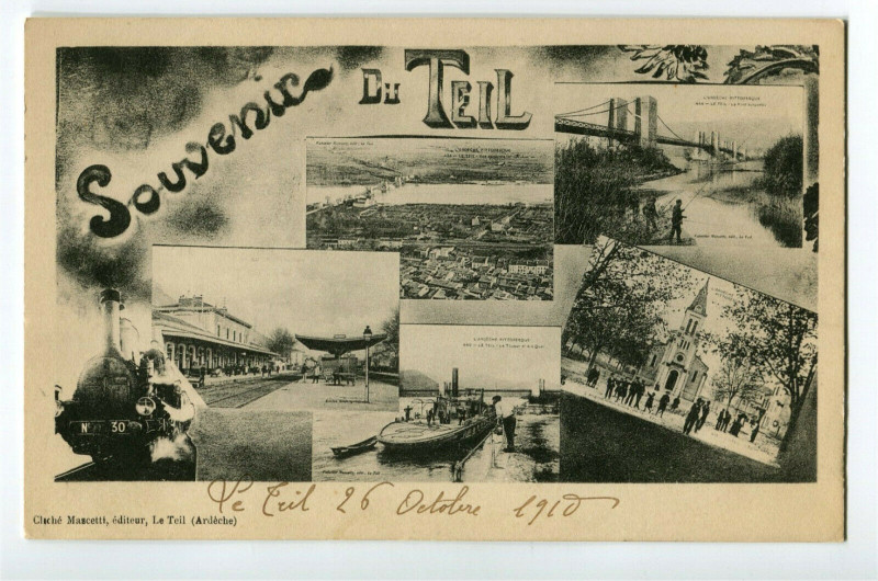 Carte postale ancienne Ardèche Souvenir du Le Teil Multivues au Teil