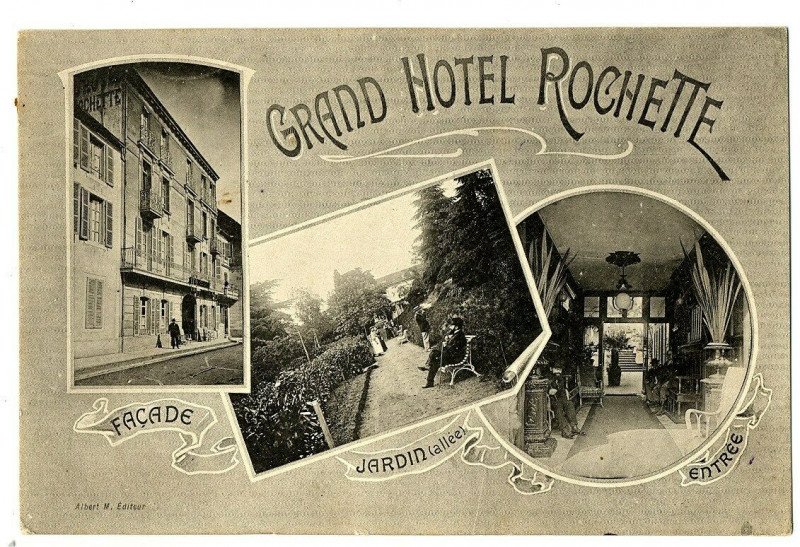 Carte postale ancienne Auvergne 03 Allier Néris-les-Bains Grand Hôtel Rochette à Néris-les-Bains