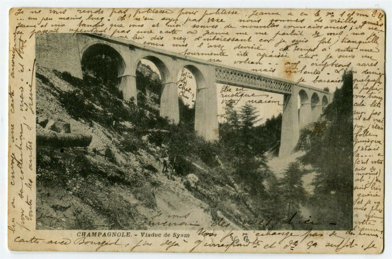Carte postale ancienne Jura Champagnole Viaduc de Syam à Champagnole