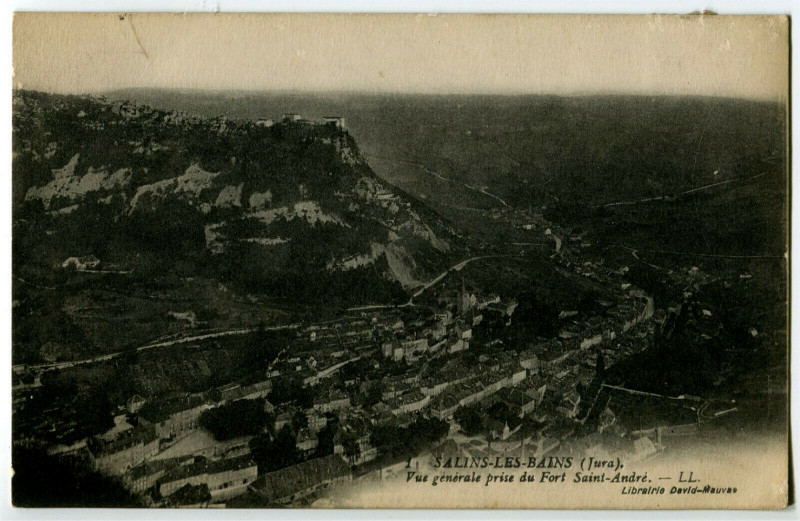 Carte postale ancienne Jura Salins-les-Bains Vue générale prise du Fort Saint-André à Salins-les-Bains