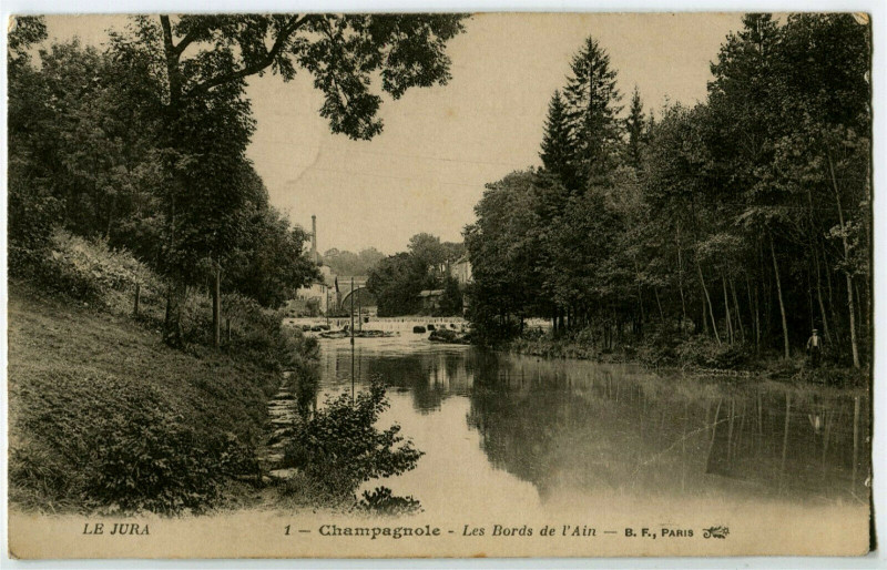 Carte postale ancienne Jura Champagnole Les Bords de l'Ain à Champagnole