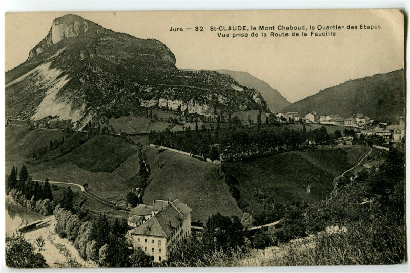 Carte postale ancienne Jura Saint-Claude Le Mont Chaboud Quartier des Etapes à Saint-Claude