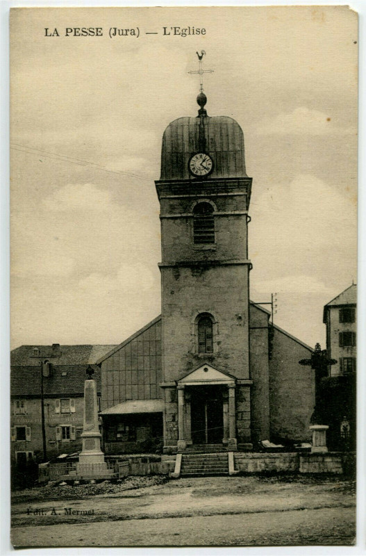 Carte postale ancienne Jura La Pesse L'Eglise à La Pesse