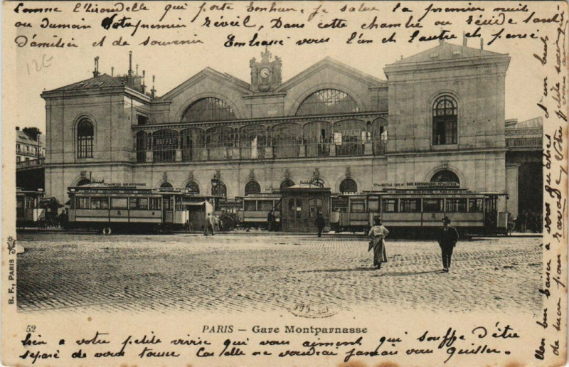 Carte postale ancienne Gare Montparnasse à Paris 6e