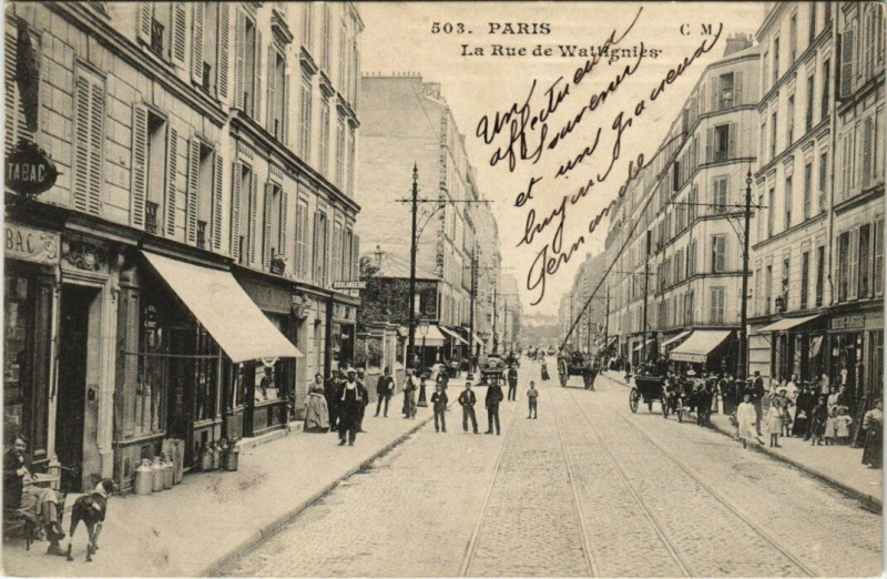 Carte postale ancienne La Rue de Wattignies à Paris 12e