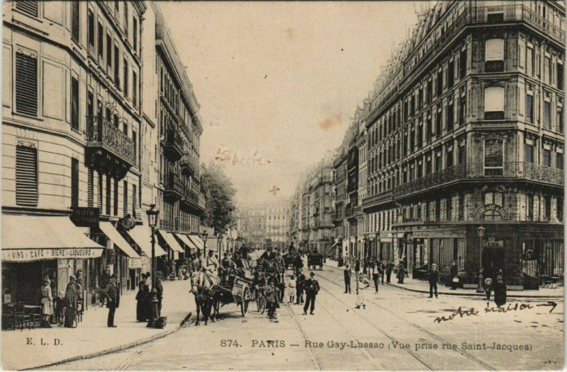 Carte postale ancienne Paris (5e) Rue Gay-Lussac. vue pris edu Saint-Jacques à Paris 5e