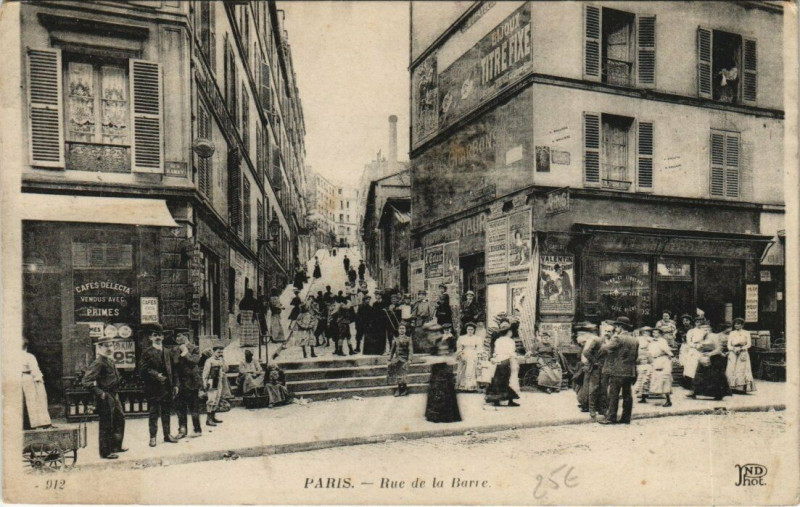Carte postale ancienne Rue de la Barre à Paris 18e