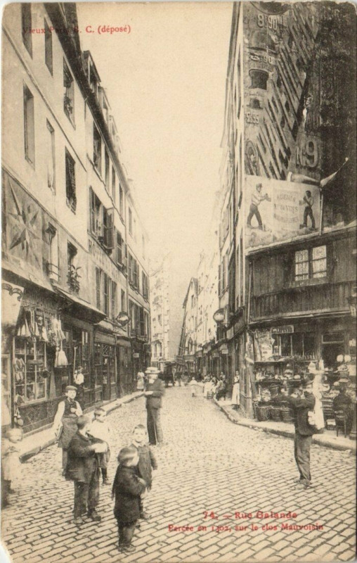 Carte postale ancienne Paris (5e) Rue Galande. Perce en 1302 à Paris 5e