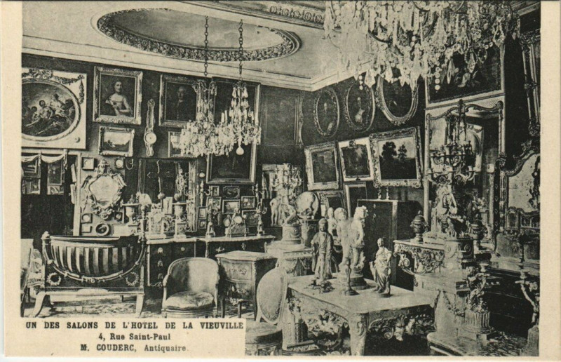 Carte postale ancienne Paris (4e) Hotel de la Veiuville 4 Rue Saint-Paul. Un des Salons à Paris 4e