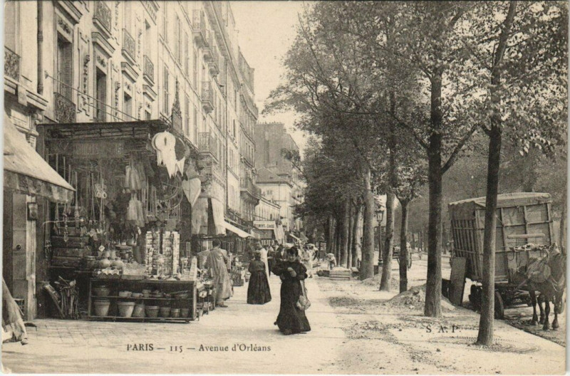 Carte postale ancienne Avenue d'Orléans à Paris 14e