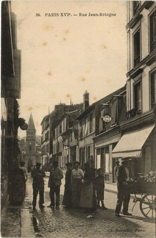 Carte postale ancienne Rue Jean-Bologne à Paris 16e