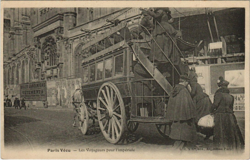 Carte postale ancienne Paris Vécu. Les Voyageurs pour l'imperiale à Paris