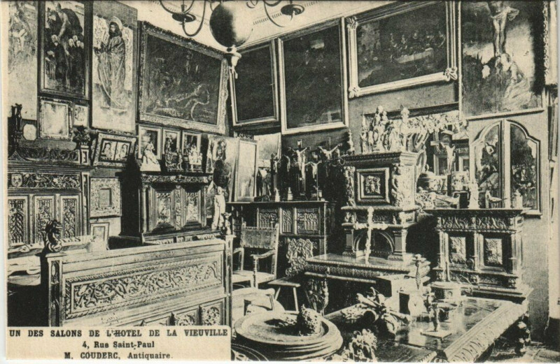 Carte postale ancienne Paris (4e) Hotel de la Veiuville 4 Rue Saint-Paul. Un des Salons à Paris 4e