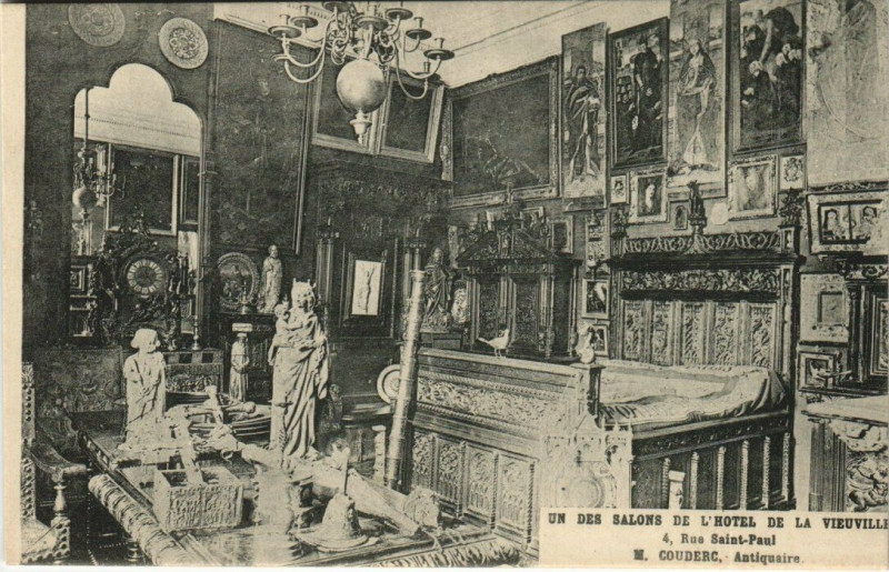 Carte postale ancienne Paris (4e) Hotel de la Veiuville 4 Rue Saint-Paul. Un des Salons à Paris 4e
