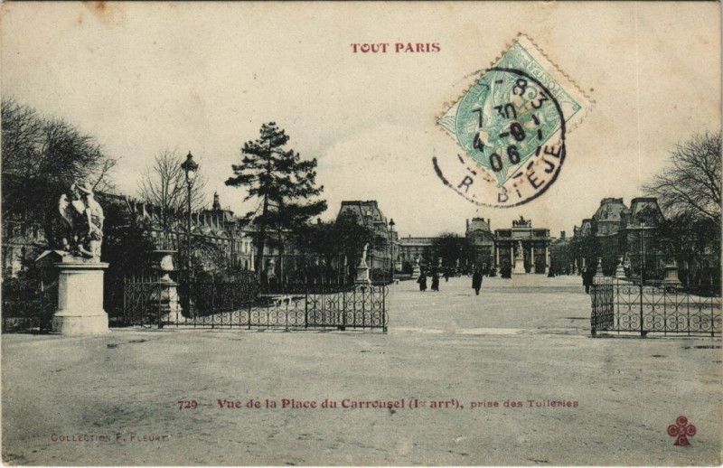Carte postale ancienne Tout Paris (1e) 729 Vue de la Place du Carrousel à Paris 1er