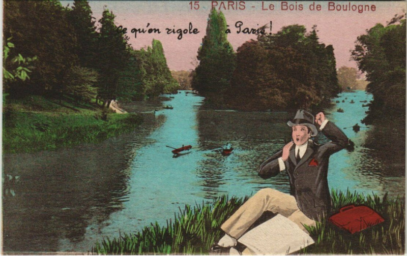 Carte postale ancienne Le Bois de Boulogne à Paris 16e
