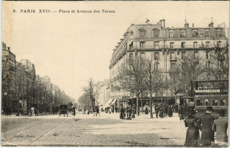 Carte postale ancienne Place et Avenue des Ternes à Paris 17e