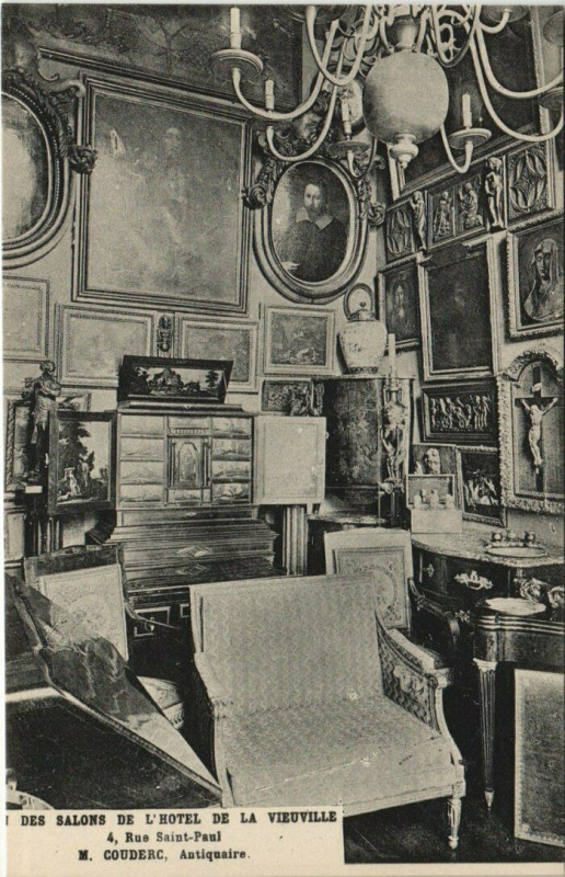 Carte postale ancienne Paris (4e) Hotel de la Veiuville 4 Rue Saint-Paul. Un des Salons à Paris 4e