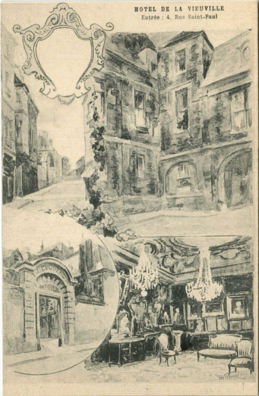 Carte postale ancienne Paris (4e) Hotel de la Veiuville 4 Rue Saint-Paul à Paris 4e
